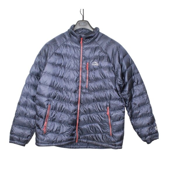 LL Bean Ultralight 850 Down Jacket Ripstop Carbon Navy Size XL